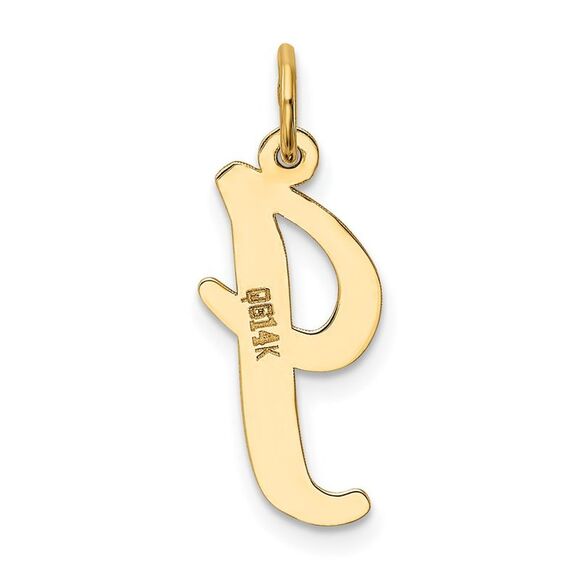 14k Yellow Gold Madison Collection LG Classic Script Initial I Pendant - Picture 3 of 6
